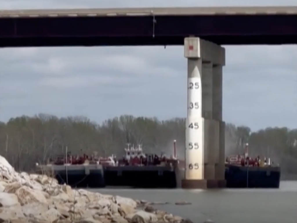 WATCH: Barge Strikes Oklahoma Bridge